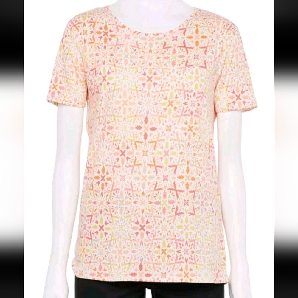 Croft And Barrow The Classic Tee Pink Orange 0XL NWT